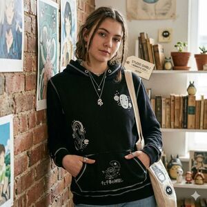 Spirited Away Black Studio Ghibli Pullover Hoodie Top   Women's Size Large